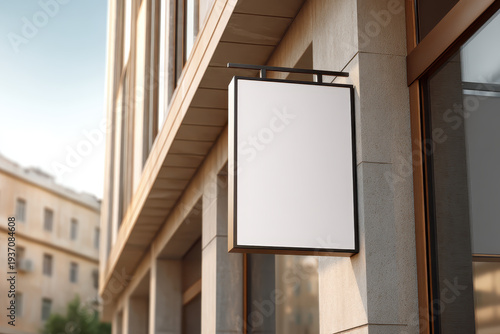 Shop Exterior Signage Mockup on Modern Building Wall