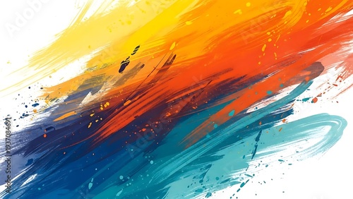 Vibrant Abstract Brush Stroke Design