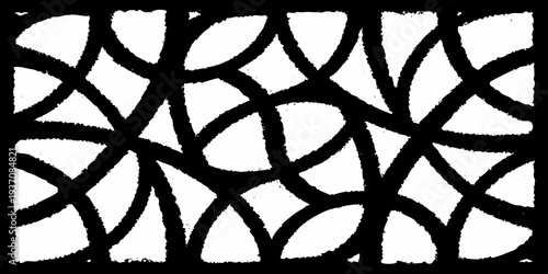 Intricate black and white pattern resembling interwoven organic shapes