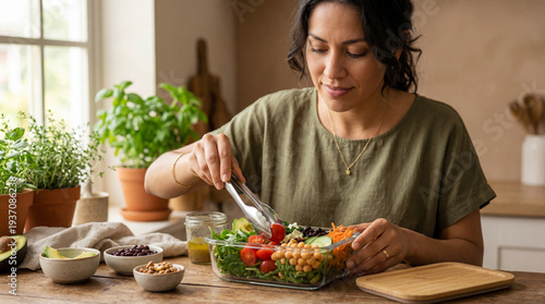 A woman meticulously prepar...