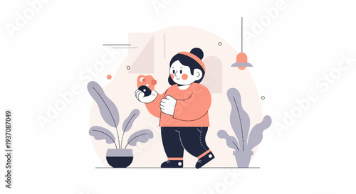 A child smiles while holding a camera, ready to capture memories