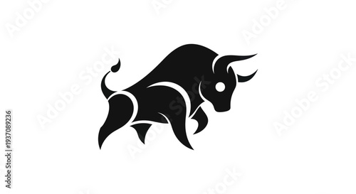 Stylized bull silhouette on white background