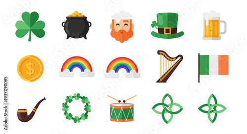 St patricks day icon set