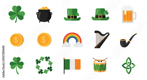 St patricks day symbols illustration