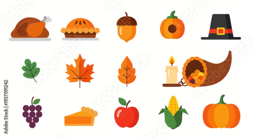 Thanksgiving food and autumnal elements