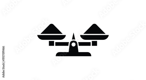 A simple black silhouette of traditional balance scales representing justice and equality high quality professional detailed