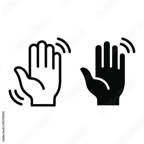 Hand gestures vector illustration, flat design, stop or rejection sign