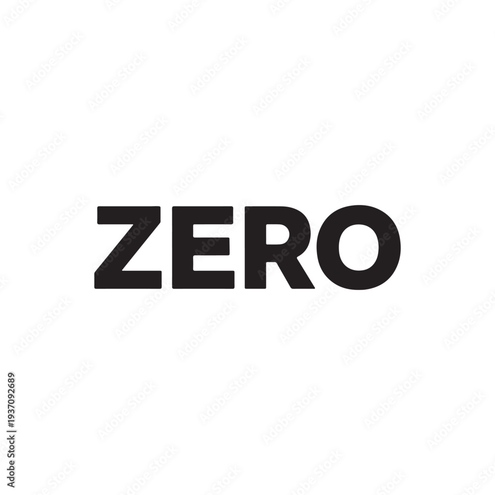 Obraz premium Zero silhouette vector illustration on white background.