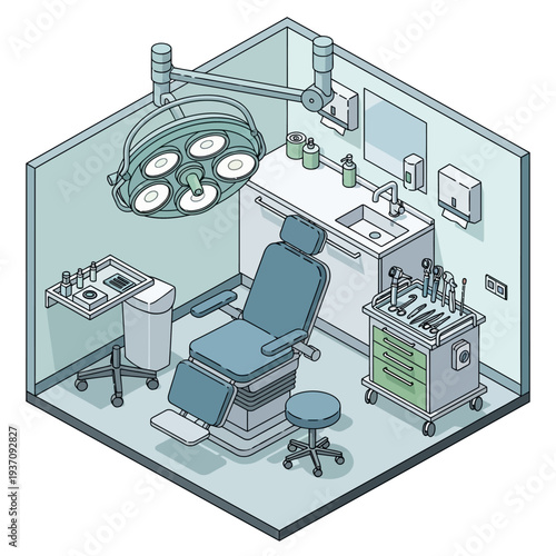 Modern Dental Examination Room with Advanced Equipment.