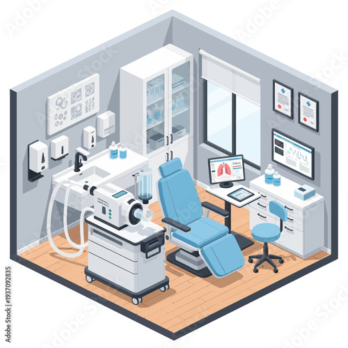 Modern Dental Examination Room with Advanced Equipment.