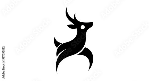 Stylized deer silhouette isolated design
