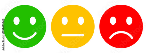 Emoji face reactions set, customer satisfaction scale