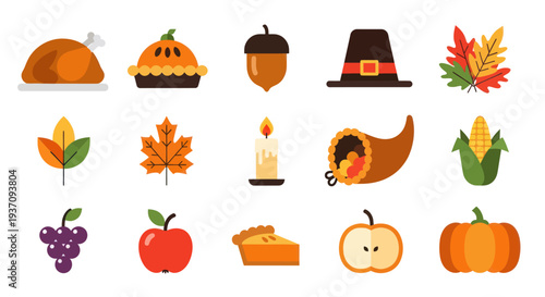 Thanksgiving symbols and seasonal elements
