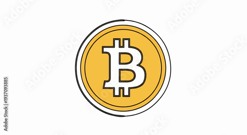 A simple, stylized illustration of a golden coin with a white "B" symbol inside