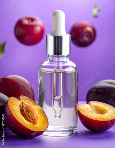 Wallpaper Mural A Bottle Of Essential Oil On plums Background  Torontodigital.ca