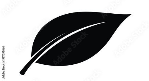 Black leaf icon for design and decoration purposes