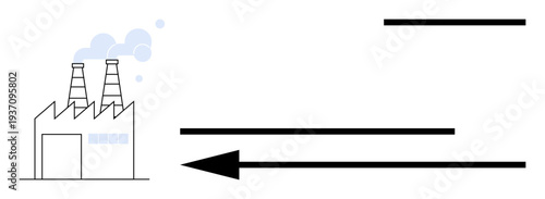 Pollution concept. Emissions from an industrial factory pollution effects on the environment. Pollution reduction and sustainability are essential. Ideal for climate, environment, and industry