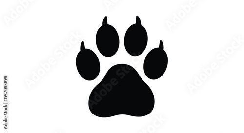 Black silhouette of a dog paw print