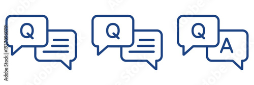 Questions and answers icon, Q and A letters inside colorful speech bubble, vector illustration for FAQ sections, online support
