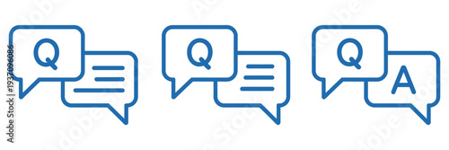 Questions and answers icon, Q and A letters inside colorful speech bubble, vector illustration for FAQ sections, online support