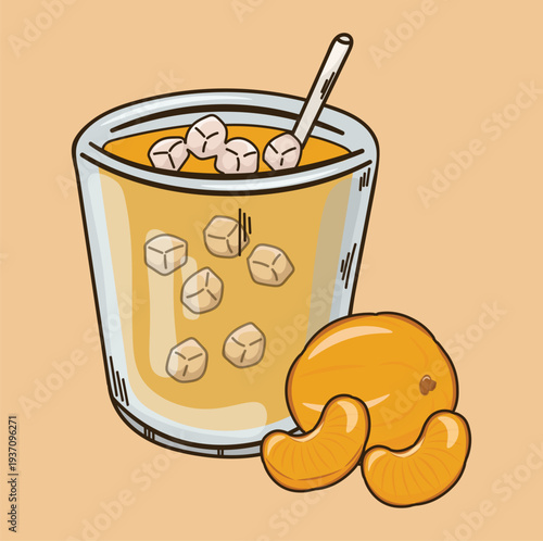 illustration of orange juice drink, healthy drink, cafe juice drink, diet drink
