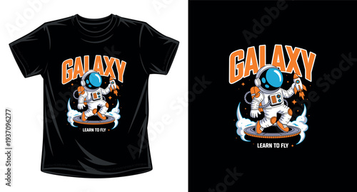 Galaxy learn to fly t-shirt design print template