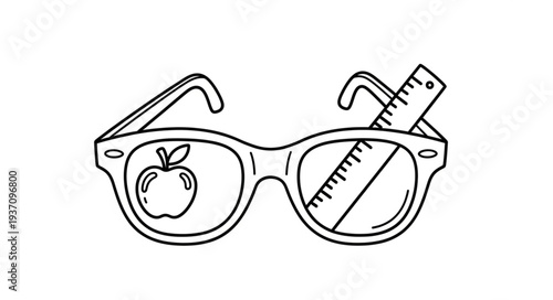 Eyeglasses with Ruler and Smartphone for Measurement.