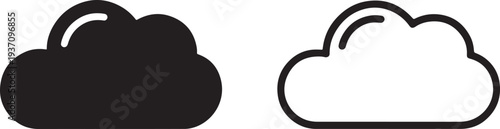 Cloud storage black white background