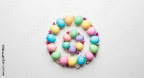 Easter day celebration with colorful easter eggs decoration
