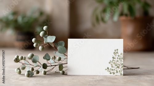 Wedding Invitation Card Mockup on Elegant Table