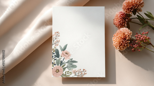 Realistic Wedding Stationery Mockup on Elegant Surface