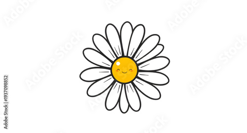 daisy, flower, blossom, bloom, floral, plant, nature, petal, white, yellow, garden, spring, summer, wildflower, botanical, flora, decorative, icon, symbol, isolated, vector, illustration, design, natu