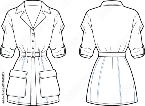 MobileTechnical fashion flat sketch of a unisex quarter zip sweatshirt featuring a stand collar drop shoulders and ribbed cuffs for apparel tech packs