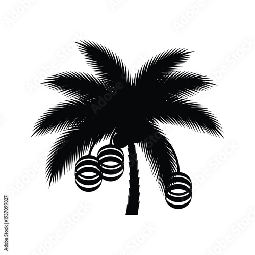 Palm Tree Coconuts Tropical Vacation Commercial Art