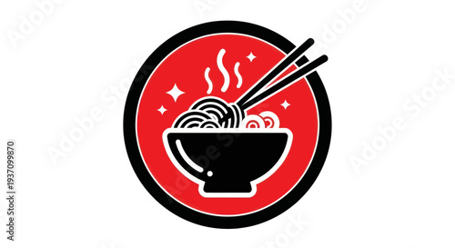 Noodle bowl with chopsticks design