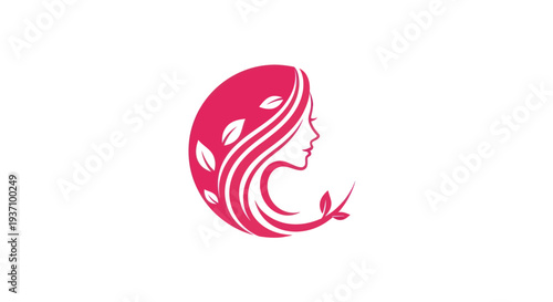 Womans profile with floral hair design