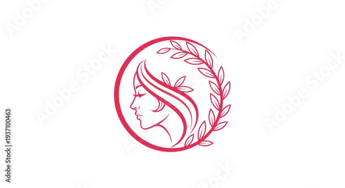 Womans profile and floral design