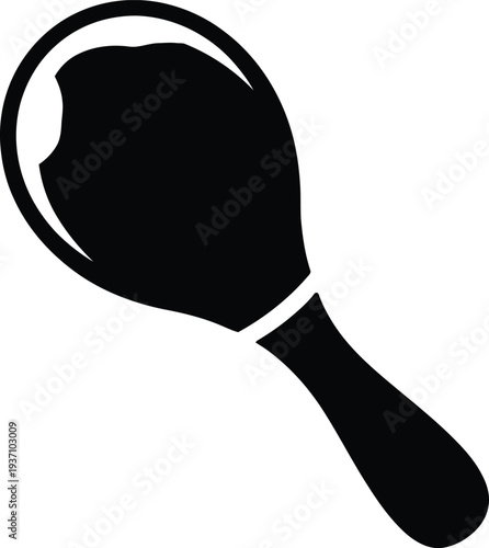 Black Maraca Icon on White Background vector illustration