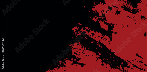 Red Black Grunge Abstract Texture Background With Rough Paint Effect