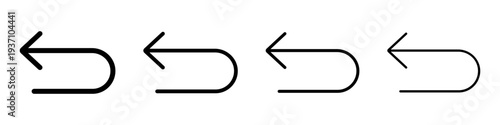 Series of undo and return arrow icons for user interface navigation