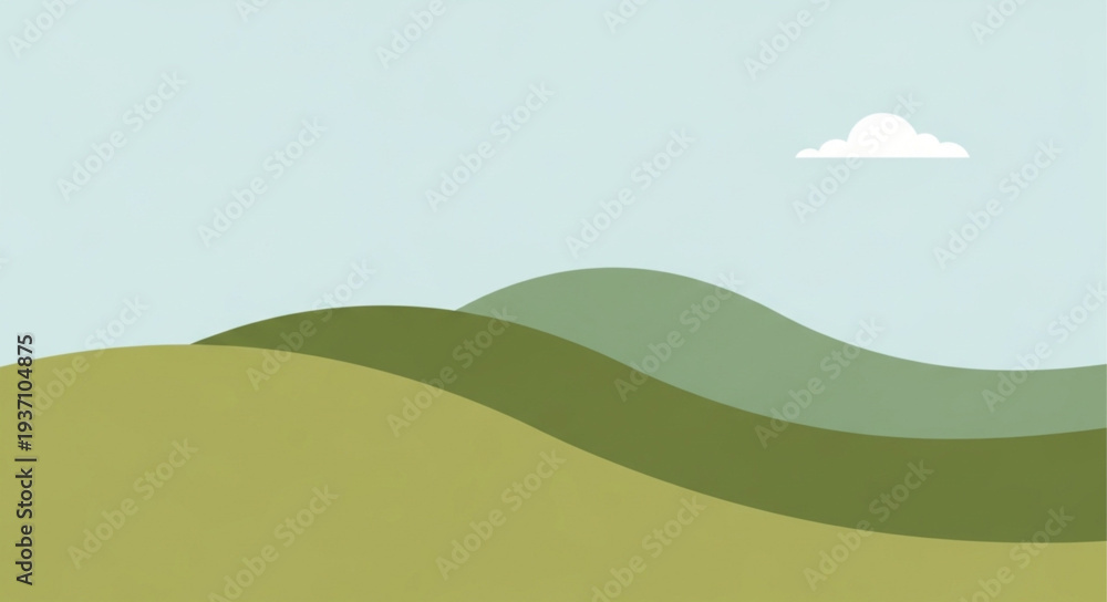 Fototapeta premium Serene Rolling Hills Landscape with Gentle Slopes.