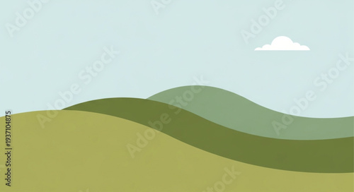 Serene Rolling Hills Landscape with Gentle Slopes.