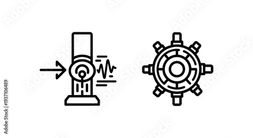 Quantum sensor and detector icons representing advanced scientific measurement, detection, and physics research
