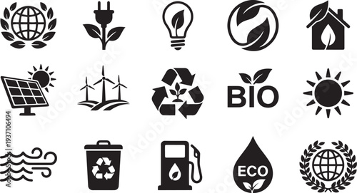 Eco-Friendly Icons: Environmental Sustainability Set
