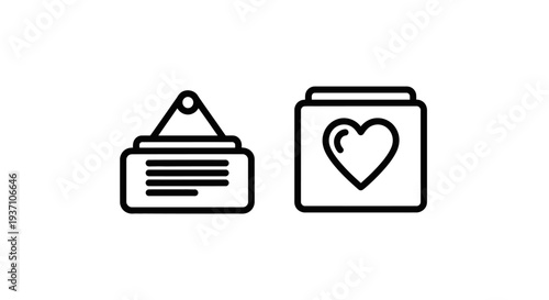 Icons representing a message or document and a heart symbol, symbolizing love or important information.