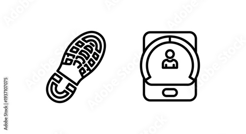 Footprint and Step Tracker Mobile App Icons