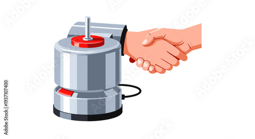 Joy buzzer prank device with handshake for classic joke and comedy gag concept