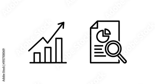 Affiliate Analytics and Report Icons: Business Growth, Marketing Performance, Data Analysis, and Strategic Financial Insights.