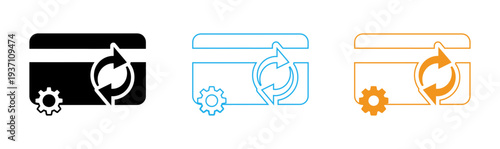 Gear and arrow icons for process automation and optimization
