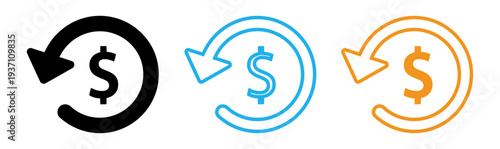 Currency exchange and recycling icons